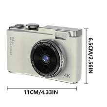 Appareil photo de voyage/pour enfants 4K 48MP à double objectif avec autofocus, zoom optique 16X, écran 2,4", carte 32 Go, flash intégré - léger et portable, convient aux débutants - Multicolore - Voir 12