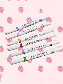 6pcs Fluorescent Outline Pens With Assorted Fine Lines - Lightweight, Click-Type Cap, Suitable For Bullet Journals, Coloring, Marking, And Note-Taking - Multicolor - View 5