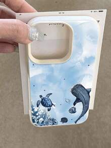 Funda para teléfono con diseño Ocean Life compatible con  17,  16 Pro Max,  15 Pro Max,  13 y  12. Cuenta con animales marinos y conchas. Proporciona protección contra golpes y caídas. Una maravillosa opción para familiares, amigos, seres queridos, novios, novias y regalos navideños. - Blanco - Ver 5