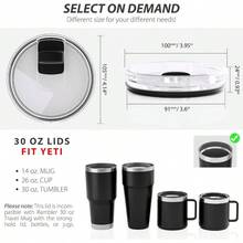 30 Oz Tumbler Lid, 1 Pack Lids 30oz Tumbler, 14 Oz Mug And 35 Oz Straw Mug, Spill Proof Coffee Cup Covers With Magnetic Slider, 1 Pack - 1 gói + 30 oz - Xem 4