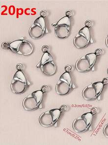 20/30/50pcs Stainless Steel Lobster Clasps, Secure Claw Connectors For Bracelet Necklace Chain, DIY Jewelry Making Supplies