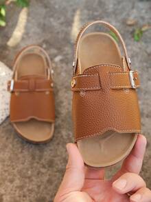 Dép xăng đan đế bằng cho trẻ em - màu nâu - Xem 1