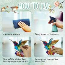 BRUP 1/3sheets/Set Colorful Floral Window Stickers, Static Cling Vinyl Decals, Suitable For Bedroom And Living Room Windows, Glass Decoration, Spring Floral Decorative Art