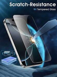 2pcs Full Screen Tempered Glass Screen Protector, Fully Protect The Screen, Compatible With IPhone 17/17Pro/17ProMax/16/16ProMax/16Pro/15/15ProMax/14/13/12/11/ProMax/XS/X/XR, Clear Protective Film, Waterproof, Shockproof, Anti-Fall, Anti-Scratch, Anti-Fingerprint Screen Protection Essentials, Applicable To Daily Shield, Office, Home Daily Shield Office Home Phone Screen Protector Phone Accessories Scratch Resistant - Clear - View 3
