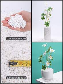 100/200/600/900g 白色鵝卵石 - 0.4-2cm，拋光，適用於花園與居家裝飾、室內植物、花瓶、戶外花盆、水族箱、魚缸及節慶餐桌中心裝飾石 - 彩色 - 查看 12