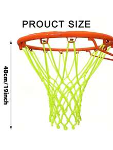1 Piece 50cm Standard Luminous Self Luminous Basketball Net, Green Fluorescent Adult Outdoor Sports Self Luminous Basketball Frame Net - Multicolor - View 7