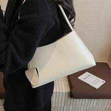 [Oferta exclusiva]Bolso cruzado de mujer vintage de cuero mate personalizado pequeño hombro bandolera bolso de mano nuevo otoño temprano elegante y simple - Blanco - Ver 4
