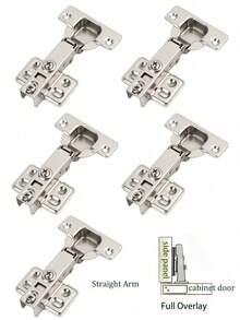 【35mm 缓闭柜门铰链】静音缓冲铰链，适用于厨房壁柜、地柜和衣柜，20/10 镀铬五金套装，安装简便，顺滑流畅，实现柜门轻柔静音关闭，防夹手设计，提升居家使用体验和安全性。 - 銀色 - 查看 2