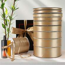 1pc 22m Champagne Gold Satin Ribbon For Wedding Decoration, Flower Wrapping, Gift Box Bow, Elegant Gold Ribbon Suitable For Gift Wrapping, Wedding, Christmas, Valentine's Day, Birthday Party Decoration - Perfect For Corporate Events And Home Decor, Holiday Design, Smooth Texture, Decorative Use, Essential For Event Planners - Gold - View 4