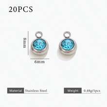 20pcs 304 Stainless Steel 18K Gold-Plated Multicoloured Rhinestone Mini Pendant DIY Charm Jewellery Earrings Necklace Making Pendant Suitable For Women's Everyday Wear Handmade Accessories - Pendant - View 9
