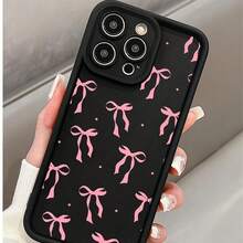 Anti-Drop  Phone Case With Cute Knot Design For IPhone 11/12/13/14 Pro Max/15 Pro/16 Plus,  And Protective Case - Black - View 2