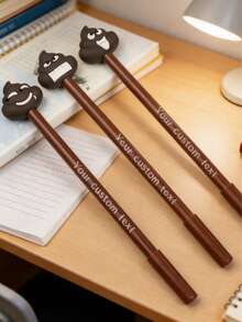 [Custom] Customizable Poop Shaped Ballpoint Pen, Novel And Interesting, Cartoon Expression, A New Choice For School And Office Stationery, Random Expression