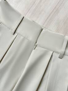 Chân váy nữ thanh lịch, đa năng, màu trơn, kiểu dáng thường ngày, có khóa kéo, phù hợp cho kỳ nghỉ, công sở, mặc hàng ngày, hẹn hò, du lịch, mọi mùa. - Màu mơ - Xem 5