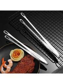 3pc Stainless Steel Food Clip/Tongs, Multi-Function For Kitchen, Home, Self-Serve, Hotel, Barbecue - Default - View 5
