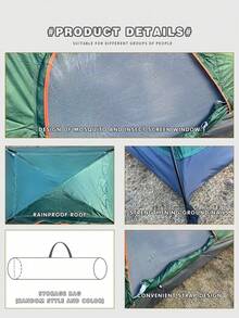 1 cort de camping cu plasă de țânțari, portabil și ușor de asamblat, acoperit cu argint pentru umbrire solară, potrivit pentru activități în aer liber, camping, parc, picnic, pescuit, echipament de camping, articole esențiale pentru camping - Multicolor - Vizualizare 12