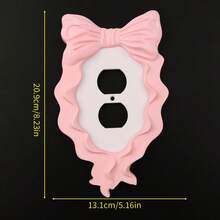 1pc Lolita Style Pink Bow Switch Decorative Panel, Girly Lighting Wall Switch Cover, Home Wall Switch Beautifying Accessory - Multicolor - View 3
