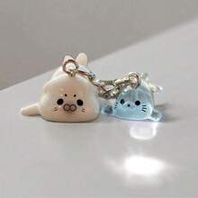 Cartoon 3D Glow-In-The-Dark Sea Lion Set Keychain - Cute Ornament Pendant, Perfect Holiday Gift For Men And Women Ocean Style Keychain Pendant, Charming Bag Pendant, Charming Back To School Gift, Holiday Gift - 彩色 - 查看 1