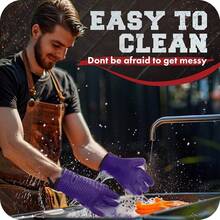 KITCHEN PERFECTION XL Silicone R Oven Gloves -Extreme Heat Resistant BBQ Gloves -Handle Hot Food Right On Your Grill Fryer & Pit | Waterproof Oven Mitts Grill Gloves |Superior Value Set+3 Bonuses,X-Large,Purple - Purple - 查看 8
