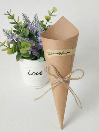 DIY Cone Packaging Paper, Party Paper Tube Decor, Retro Kraft Paper Gift Wrapping