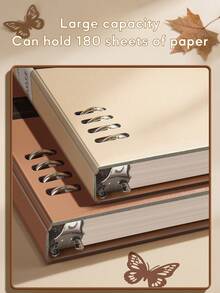 Cuaderno de hojas sueltas con color mousse de moca, A5/B5, con una apariencia hermosa, páginas interiores reemplazables, anillos deslizantes, papel grueso, gran capacidad de 60 hojas/120 páginas, para notas escolares, registros de trabajadores de oficina, cuaderno de hojas sueltas especial - Multicolor - Ver 6