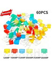 NODEMCU LUA Mini Model 60-Piece Car Fuse Combination Kit Small Mini Multi-Color Multi-Function Blade Fuse Replacement Kit, Suitable For Car/RV/Truck/Motorcycle/Boat/SUV Car Fuses - 60 - View 5