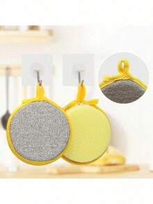 Certified Compostable Sponges 10-Pack - USDA BioPreferred Plant Fiber, Dual-Texture For Non-Stick Pans & Countertops - 薑色 - 查看 3