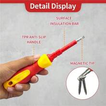 1000V Insulated Screwdriver Set, Electrician Tool Kit With Magnetic Screwdriver Bits, Interchangeable Blades, Toolbox, Suitable For Home Repair And Maintenance - Random - View 3