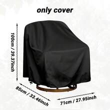 1 pieza Cubierta impermeable para silla de exterior, de poliéster, resistente a los rayos UV y al moho, protector transpirable para muebles de patio, se ajusta a sillas giratorias y mecedoras - Negro - Ver 8