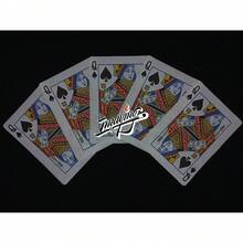 Tendencia5 Cartas (tamaño Estándar) De Papel Flash 'premium' (frente)Calidad premium - Reyna Espadas - Ver 1