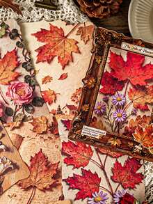 1pc Embossed Floral Stationery Paper, Botanical Themed Scrapbooking Background Material, Suitable For Bullet Journaling, Ins Style