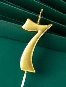 1pc 0-9 Creative Curved Gold Number Candle, Birthday Cake Decor, Suitable For Romantic Party, Birthday Celebration, Holiday Party, Singles Party Cake Decoration, Baking Decoration - Gold - View 7