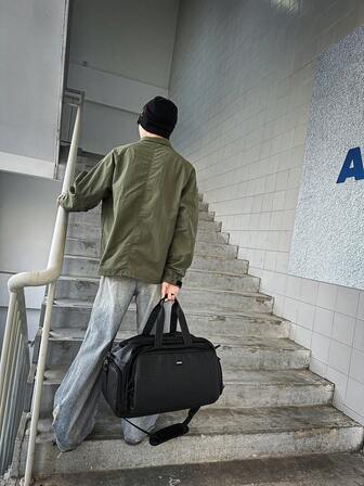 男士周末旅行包，大容量斜挎包，手提包，时尚休闲运动包，带鞋仓，适合旅行和通勤，PU皮革运动背包，单肩包，托特包，旅行包，男士礼物，露营，健身