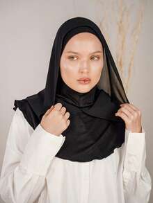 1pc Women 2 In 1 Instant Hijab Scarf, Chiffon Scarf Combo, Hijab, Soft & Breathable Material, Suitable For Daily Wear - Twice  Hijab - View 14