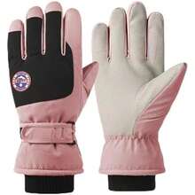 DQST Guantes para Frío Hombre y Mujer, Guantes Termicos, Guantes Impermeables para Nieve, Función de Pantalla Táctil, Antideslizante, Adecuado para Esquiar, Escalar Montañas, Cámping, Motocicletas. - M-Rosa - Ver 1