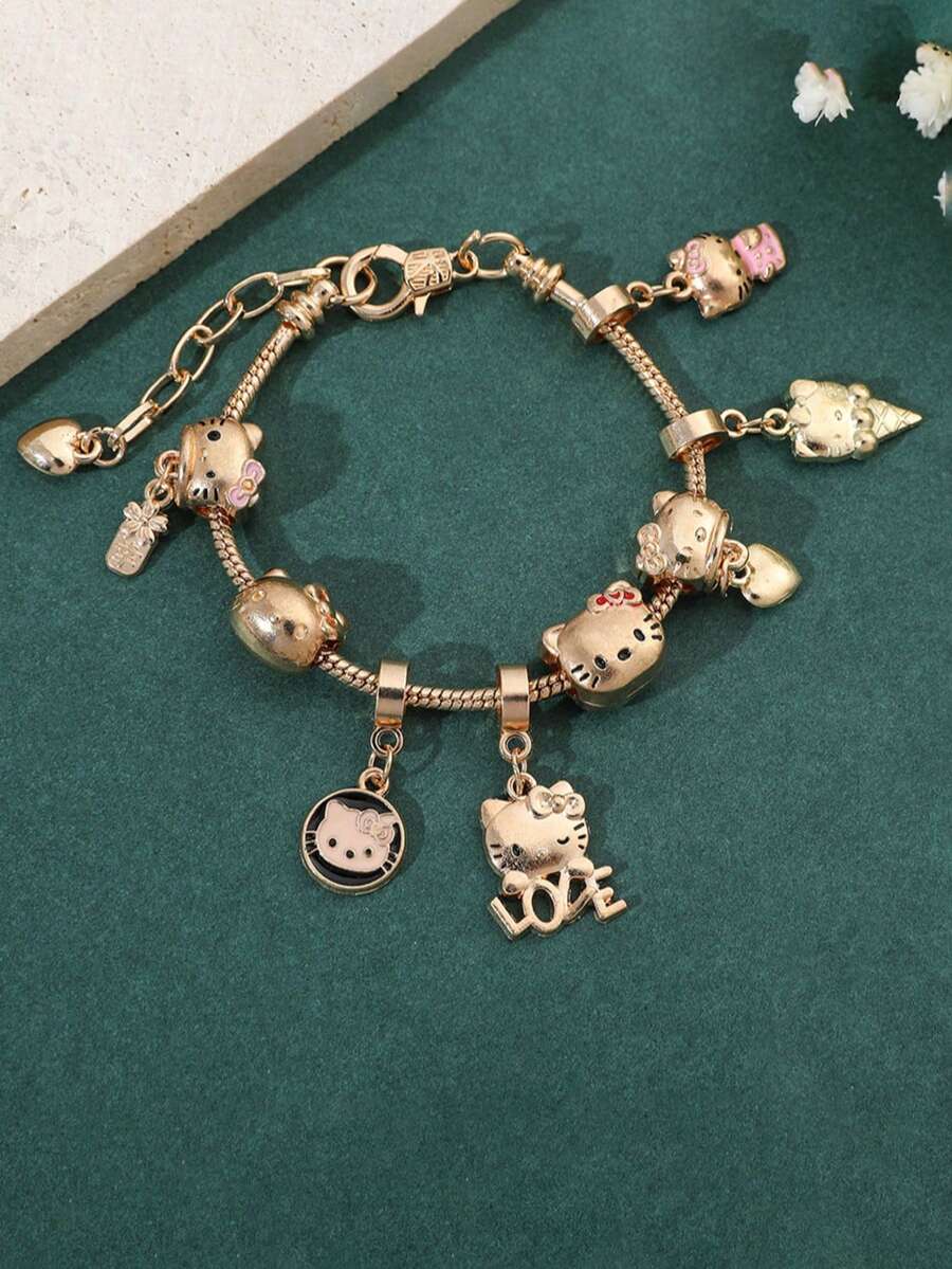 Sanrio 一款日本动漫卡通三丽鸥Hello Kitty手链，可爱DIY串珠KT猫手链配饰 - 凱蒂貓 - 查看 1