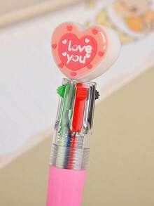 3支装情人节礼物：心形圆珠笔，卡通心形圆珠笔，多色按压式圆珠笔，情人节礼物，周年纪念礼物，派对小礼物，礼品填充物 - 彩色 - 查看 7