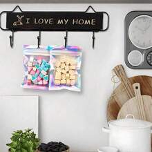 30PCS/10PCS/1PC Self Sealing OPP Bags Pouches Laser Iridescent Zip Lock Bag Repeatable Packaging Jewelry Retail Bag Pouches Bags Gift Wrapping Bags,Christmas - 彩色 - 查看 4