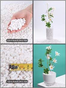 100/200/600/900g 白色鵝卵石 - 0.4-2cm，拋光，適用於花園與居家裝飾、室內植物、花瓶、戶外花盆、水族箱、魚缸及節慶餐桌中心裝飾石 - 彩色 - 查看 19