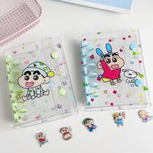 A7 Transparent Loose Leaf Binder, 6-Ring Soft Leather Notebook Loose Leaf Binder, Transparent Loose Leaf Binding Cover, Detachable Round Loose Leaf Binder - Multicolor - View 7