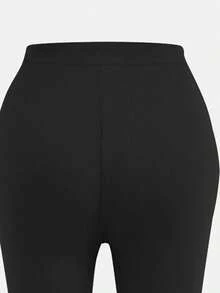 Áo ngắn tay in hình trái tim và quần ống loe ôm sát dành cho nữ thanh thiếu niên - màu đen - Xem 6