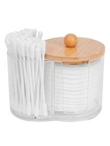 这款二合一透明棉签和化妆垫收纳盒采用双层设计，配有天然木质盖子，提供节省空间且实用的收纳方案。 - 彩色 - 查看 1