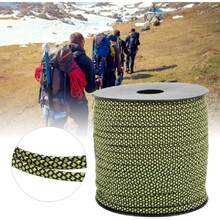 Cuerda para Acampar de 50M Cuerda 7 200 KGS Cuerda de Escalada para Atar la Tienda Tejer Mochilero Rescate(Verde Negro) Otros Accesorios para Herramientas de Escalada,38085552 - Multicolor - Ver 2