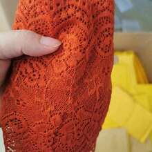 Soft Elastic Lace Accessories Black And White Elastic Handmade Fabric Lace Edge Skirt Clothing Material Lace - Rộng 15 cm * thêu màu đỏ * 1 mét - Xem 3