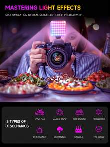 TOKQI Luz de relleno de bolsillo RGB de color completo, luz selfie giratoria 360°, adecuada para teléfonos inteligentes, palos selfie, computadoras portátiles, luz de cámara recargable con adaptador de zapata fría y clip, iluminación de color ajustable, compatible con Android e iOS, para fotografía, selfie, vlog, etc. - Multicolor - Ver 6