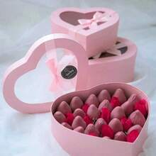 4个/套心形蝴蝶结礼盒，PVC心形礼盒套装，适用于情人节、婚礼礼物、新年、母亲节礼物、节日派对礼物 - 彩色 - 查看 6