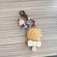 A Single Cute Resin Lollipop Keychain With A Rotating Handle And Colorful Accessories - A Soft Pink Blue Decorative Key Chain, Suitable For Bags, Cars, Valentine's Day And Halloween Gifts - 黃色 - 查看 11