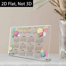 1pc 2026 Flat Acrylic Desktop Calendar - Countdown Calendar With Month Labels (Dec 1 To 24), Christmas & New Year Office Desk Decor Planner, Suitable As Gift For Colleagues And Family, Flat Design, Christmas Decor - Multicolor - View 6