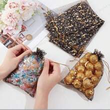 10/30 Pcs/50 PCS/100PCS3.5x4.7-Inch (9x12cm, Black And White Available) Moon And Star-Style Multi-Color Gauze Bags, Gift Packaging Bags, Gift Bags, Home And Daily Necessities, Nylon Bag Storage Bags, Festival And Party Supplies, Wedding Supplies - Multicolor - View 2