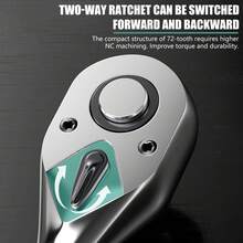 72 Tooth Ratcheting Wrench Set SAE & Metric For Home And Car Repair With Non-Slip Handle Sockets - Multicolor - View 3