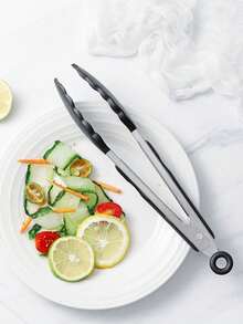 1把9英寸烧烤钳 - 带硅胶钳头，锁定式不粘尖头烧烤钳，厨房烹饪钳，不锈钢烧烤钳，肉类夹，旋转式烧烤钳，适用于肉类、烧烤、煎炸、沙拉和盛菜 - 多色(9吋矽膠) - 查看 8